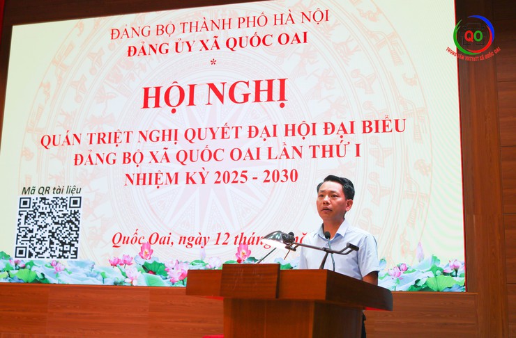Xã Quốc Oai tổ chức Hội nghị quán triệt, học tập và triển khai thực hiện Nghị quyết Đại hội đại biểu Đảng bộ xã lần thứ I, nhiệm kỳ 2025 – 2030- Ảnh 3.