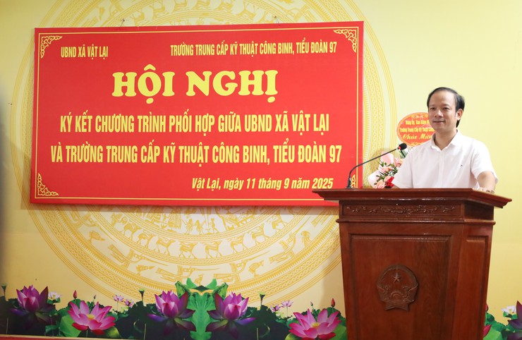 Hội nghị ký kết chương trình phối hợp giữa UBND xã Vật Lại với các đơn vị Quân đội trên địa bàn xã- Ảnh 4.