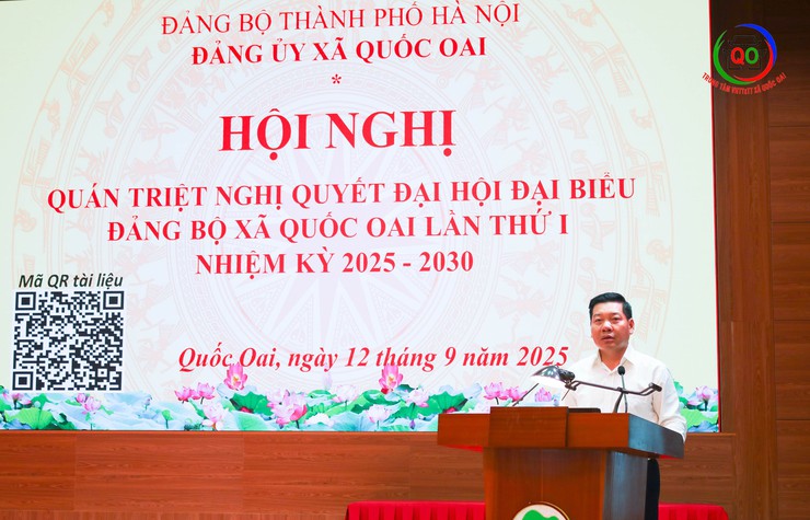 Xã Quốc Oai tổ chức Hội nghị quán triệt, học tập và triển khai thực hiện Nghị quyết Đại hội đại biểu Đảng bộ xã lần thứ I, nhiệm kỳ 2025 – 2030- Ảnh 4.