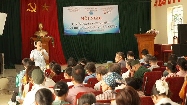 UBND xã Thư Lâm phối hợp BHXH cơ sở Đông Anh thành phố Hà Nội và Công ty Bảo hiểm PVI Tràng An tổ chức hội nghị tuyên truyền chính sách BHXH, BHYT, BHTN- Ảnh 6.