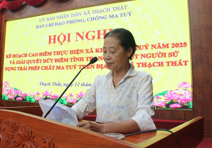 Xã Thạch Thất tổ chức Hội nghị triển khai cao điểm thực hiện mục tiêu xây dựng xã không ma tuý năm 2025 và giải quyết triệt để tình trạng sót lọt người sử dụng trái phép chất ma tuý trên địa bàn- Ảnh 8.