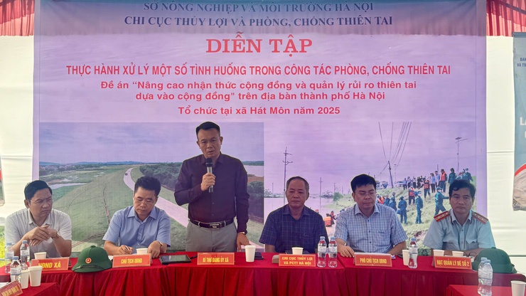 XÃ HÁT MÔN TỔ CHỨC DIỄN TẬP PHÒNG, CHỐNG THIÊN TAI- Ảnh 1.