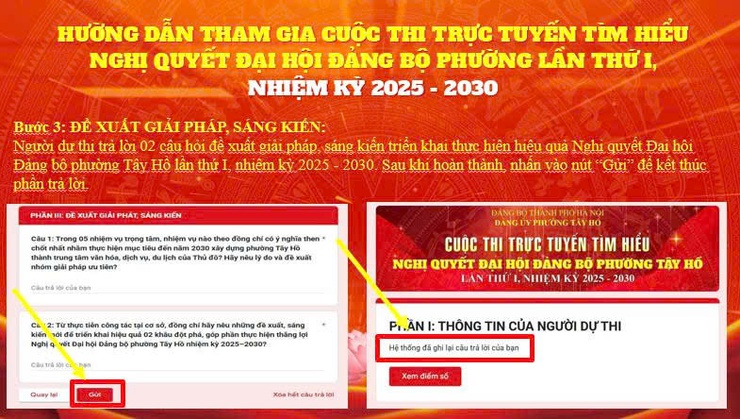 Đảng ủy phường Tây Hồ đổi mới tuyên truyền Nghị quyết bằng Cuộc thi trực tuyến
- Ảnh 4.