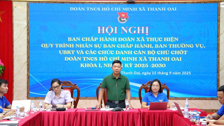 Đoàn TNCS Hồ Chí Minh xã Thanh Oai thực hiện quy trình giới thiệu nhân sự Đại hội lần thứ I, nhiệm kỳ 2025-2030- Ảnh 2.
