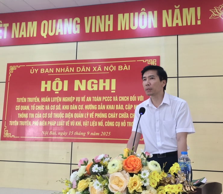 Công an xã Nội Bài tuyên truyền tập huấn phòng cháy chữa cháy- Ảnh 1.