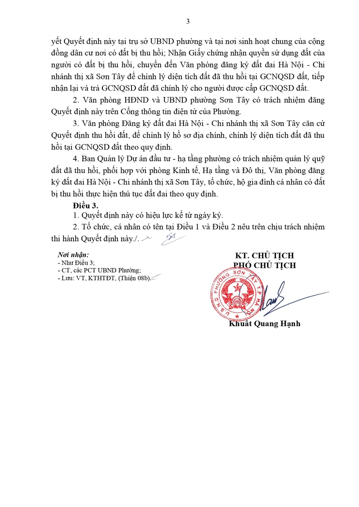 Thông báo công khai Quyết định về việc thu hồi đất để thực hiện Dự án- Ảnh 3.
