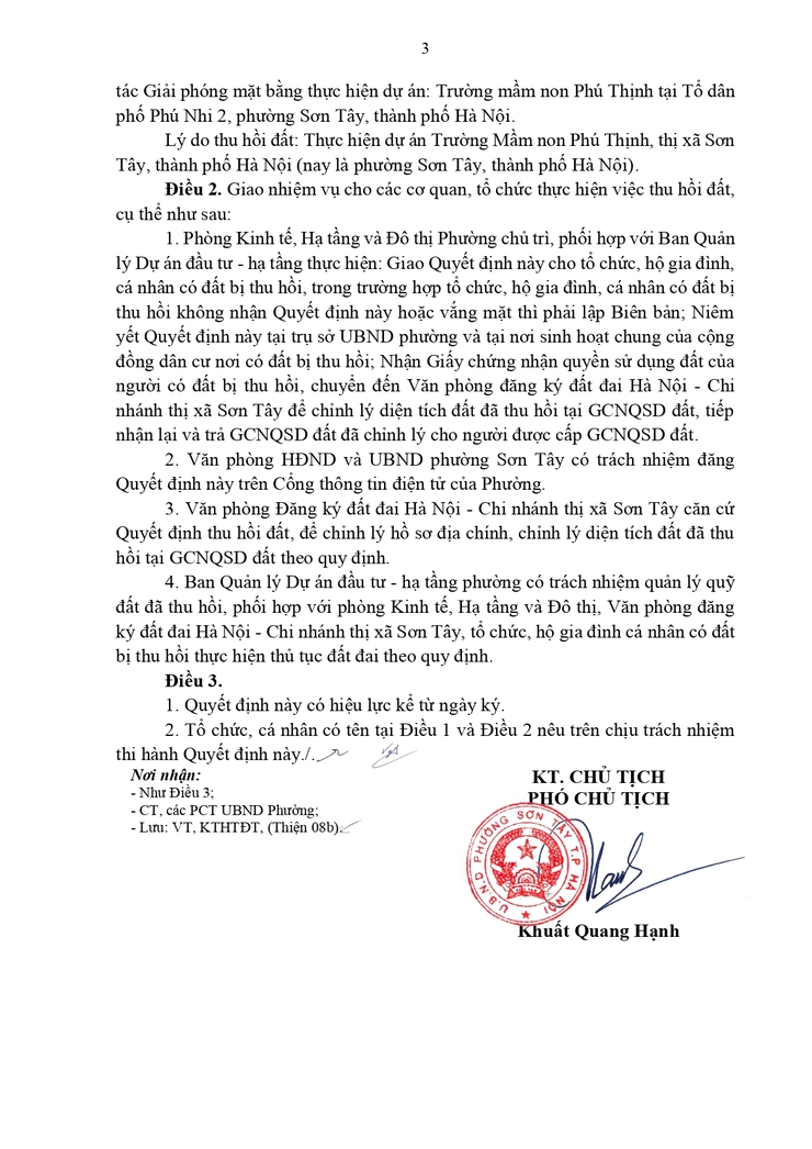 Thông báo công khai Quyết định về việc thu hồi đất để thực hiện Dự án- Ảnh 3.