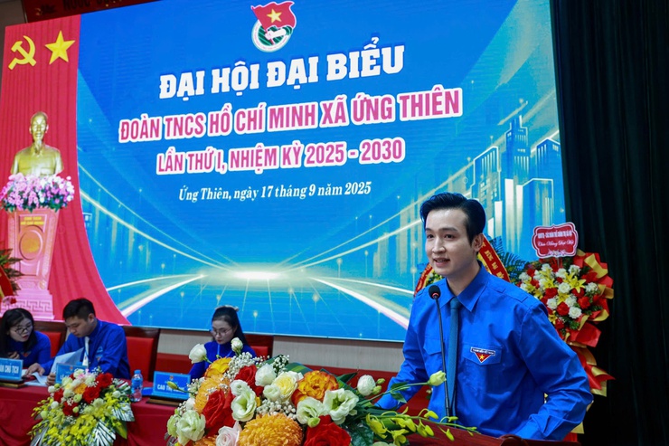 Đại hội đại biểu đoàn TNCS Hồ Chí Minh xã Ứng Thiên lần thứ Nhất, nhiệm kỳ 2025-2030- Ảnh 2.