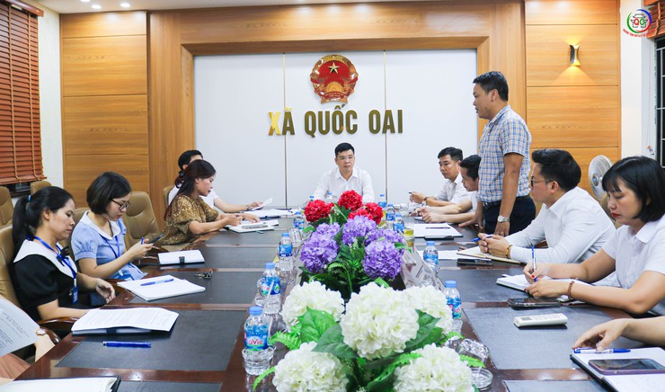 UBND xã Quốc Oai làm việc với Phòng Văn hóa – Xã hội về kết quả thực hiện nhiệm vụ 9 tháng đầu năm 2025- Ảnh 1.