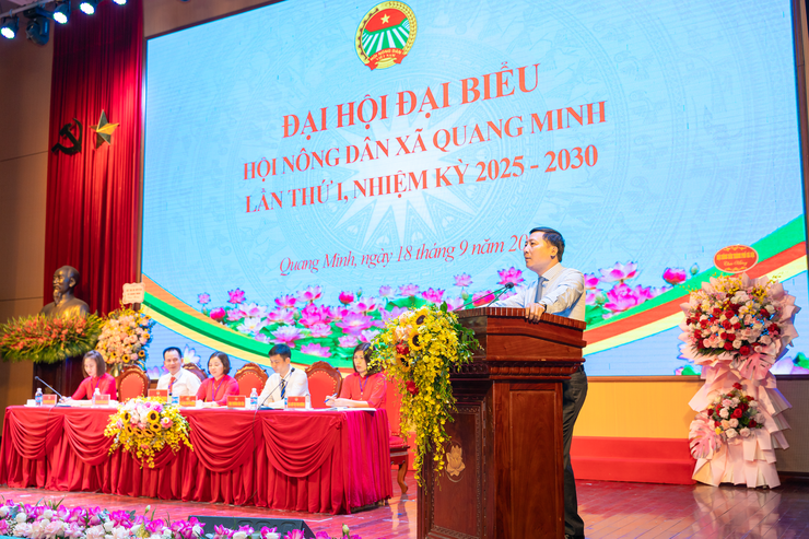 Đại hội đại biểu Hội Nông dân xã Quang Minh nhiệm kỳ 2025-2030: Phát huy vai trò chủ thể của nông dân trong xây dựng nông nghiệp sinh thái, nông thôn hiện đại, nông dân văn minh- Ảnh 6.
