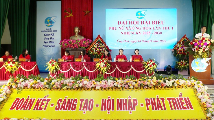 Đại hội đại biểu Hội LHPN xã Ứng Hoà: dấu mốc phát triển mới của phong trào phụ nữ và công tác hội xã Ứng Hòa trong giai đoạn mới.- Ảnh 6.
