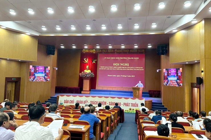 Hội nghị triển khai thực hiện chiến dịch làm giàu, làm sạch cơ sở dữ liệu đất đai trên địa bàn phường Thanh Xuân- Ảnh 1.