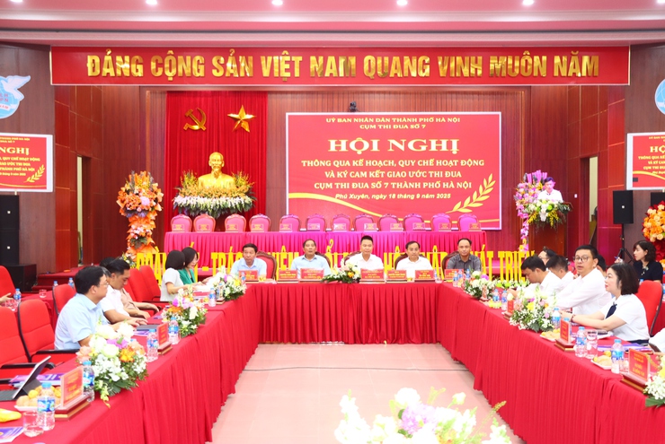 Cụm thi đua số 7 - thành phố Hà Nội tổ chức Hội nghị thông qua kế hoạch, quy chế hoạt động và ký cam kết giao ước thi đua.- Ảnh 1.