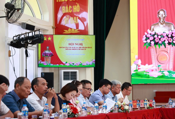 Hội nghị giao ban Thường trực Đảng ủy với Bí thư chi bộ các thôn trên địa bàn- Ảnh 13.