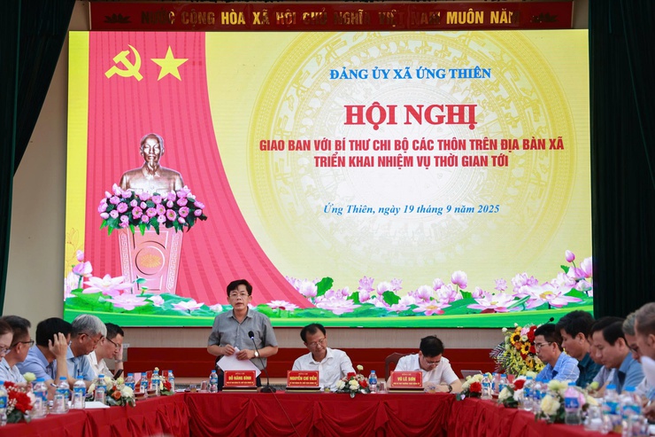 Hội nghị giao ban Thường trực Đảng ủy với Bí thư chi bộ các thôn trên địa bàn- Ảnh 7.