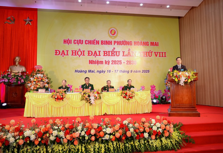 Hội Cựu chiến binh (CCB) phường Hoàng Mai tổ chức Đại hội Đại biểu Hội CCB Phường lần thứ VIII, Nhiệm kỳ 2025-2030.- Ảnh 3.