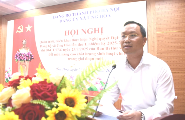 XÃ ỨNG HOÀ QUÁN TRIỆT NGHỊ QUYẾT ĐẠI HỘI ĐẢNG BỘ LẦN THỨ NHẤT VÀ CHỈ THỊ SỐ 50 CT/TƯ.- Ảnh 2.