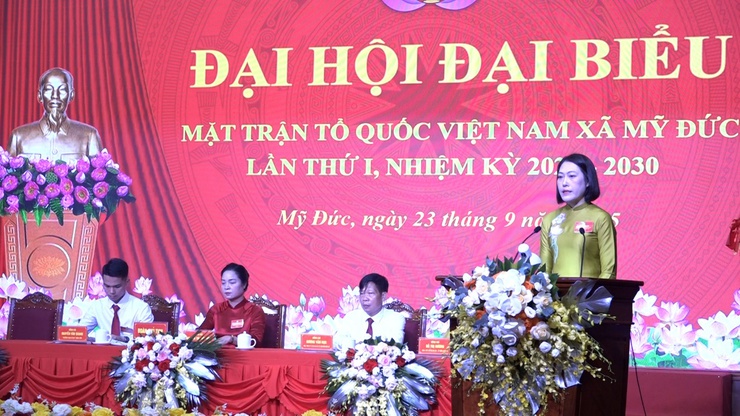 Đại hội Đại biểu Mặt trận Tổ quốc Việt Nam xã Mỹ Đức lần thứ I, nhiệm kỳ 2025 – 2030 phát huy sức mạnh khối đại đoàn kết toàn dân tộc, khát vọng vươn lên, xây dựng xã Mỹ Đức giàu đẹp, văn minh- Ảnh 9.