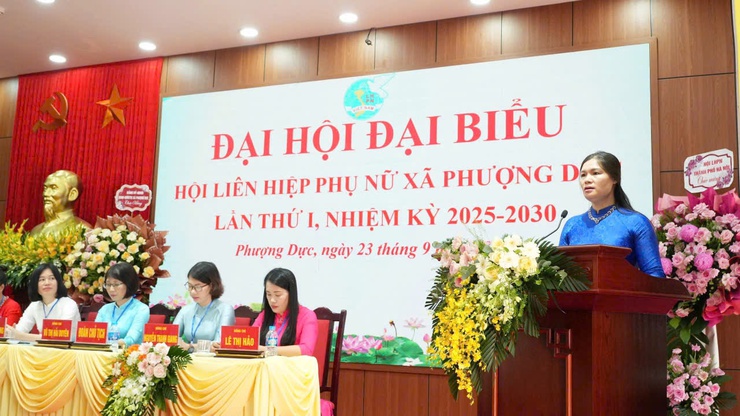 ĐẠI HỘI ĐẠI BIỂU PHỤ NỮ XÃ PHƯỢNG DỰC LẦN THỨ I,  NHIỆM KỲ 2025-2030: ĐOÀN KẾT – SÁNG TẠO – HỘI NHẬP – PHÁT TRIỂN - Ảnh 3.