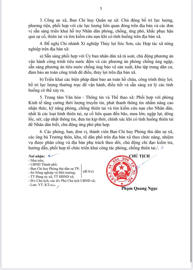 CÔNG ĐIỆN VỀ CHỦ ĐỘNG, TẬP TRUNG ỨNG PHÓ VỚI BÁO RASAGA TRÊN ĐỊA BÀN XÃ SÓC SƠN - Ảnh 4.