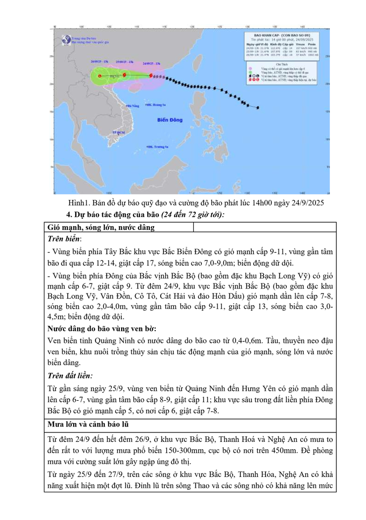 Tin bão khẩn cấp (cơn bão số 9)- Ảnh 2.