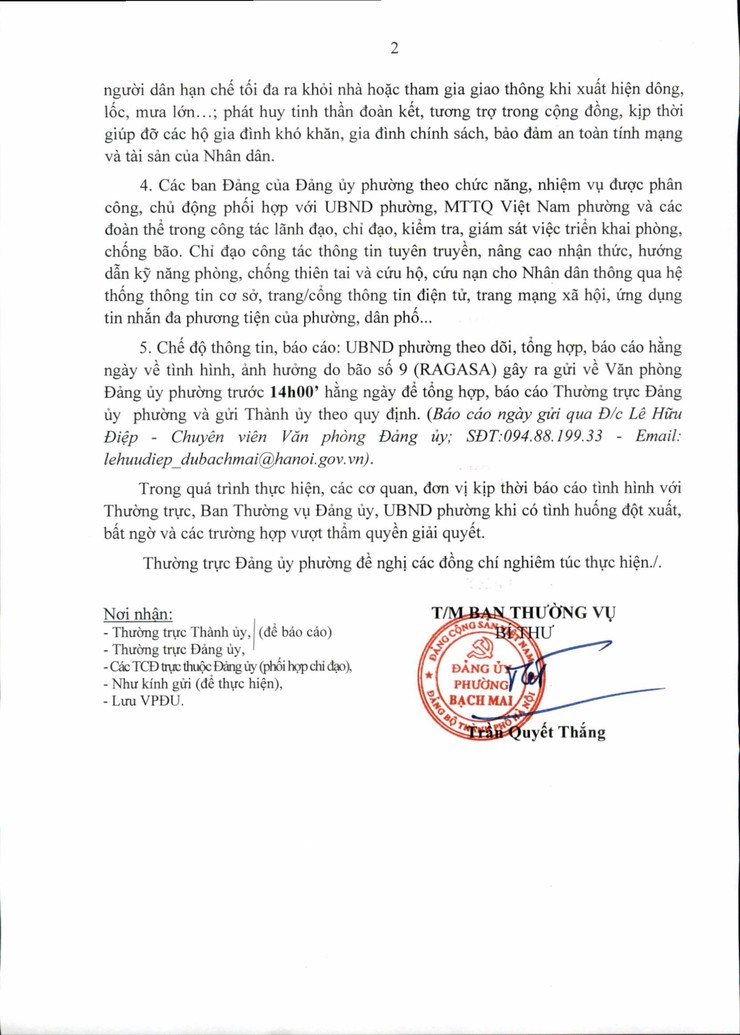 Công văn số 88-CV/ĐU ngày 24/9/2025 của Đảng ủy phường Bạch Mai - Ảnh 2.