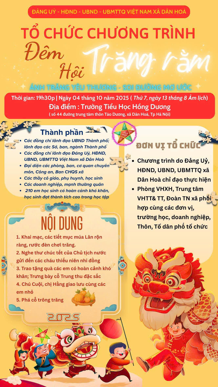 RỘN RÀNG “ĐÊM HỘI TRĂNG RẰM” XÃ DÂN HÒA NĂM 2025- Ảnh 1.