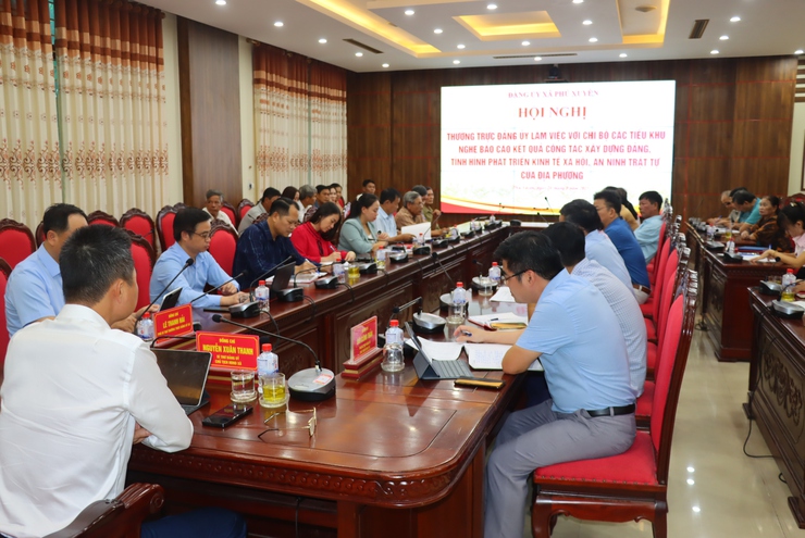 Hội nghị làm việc giữa Thường trực Đảng ủy xã với các Chi bộ  tiểu khu: Mỹ Lâm, Thao Chính, Đông Đoài, Đại Nam và Phú Mỹ- Ảnh 1.