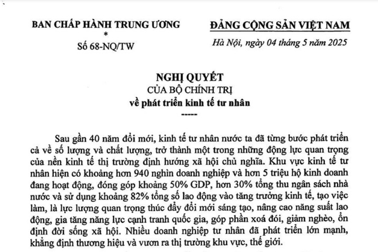 Nghị quyết của Bộ Chính trị về phát triển kinh tế tư nhân- Ảnh 1.