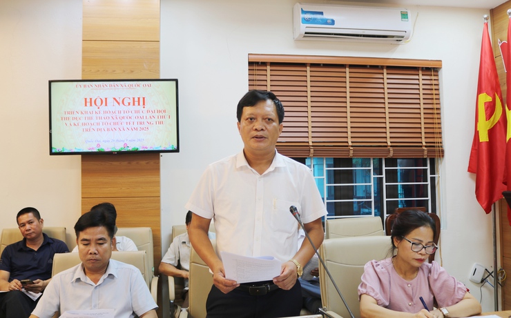 Quốc Oai triển khai kế hoạch tổ chức Đại hội Thể dục Thể thao xã lần thứ I năm 2025- Ảnh 4.