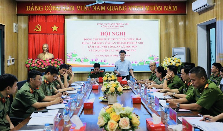 Phó Giám đốc Công an thành phố  Hà Nội làm việc với Công an xã Sóc Sơn- Ảnh 2.