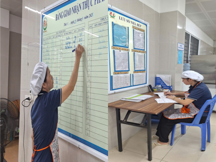 TRƯỜNG MẦM NON HOA MAI TĂNG CƯỜNG CÁC HOẠT ĐỘNG VỆ SINH AN TOÀN THỰC PHẨM TRONG CÔNG TÁC GIAO NHẬN THỰC PHẨM HÀNG NGÀY.- Ảnh 2.