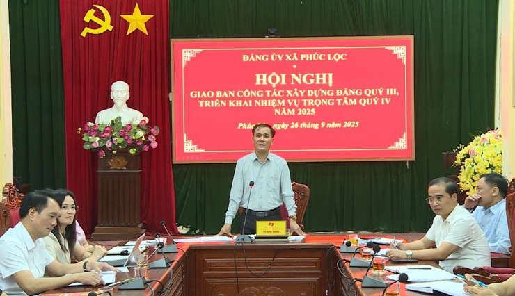 Thường trực Đảng uỷ xã Phúc Lộc tổ chức Hội nghị giao ban công tác xây dựng Đảng quý III, triển khai nhiệm vụ quý IV năm 2025- Ảnh 1.