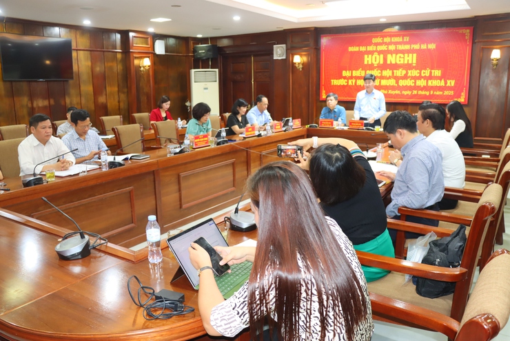 Đơn vị bầu cử số 9 Đoàn Đại biểu Quốc hội thành phố Hà Nội tiếp xúc cử tri trước kỳ họp thứ 10- Ảnh 3.