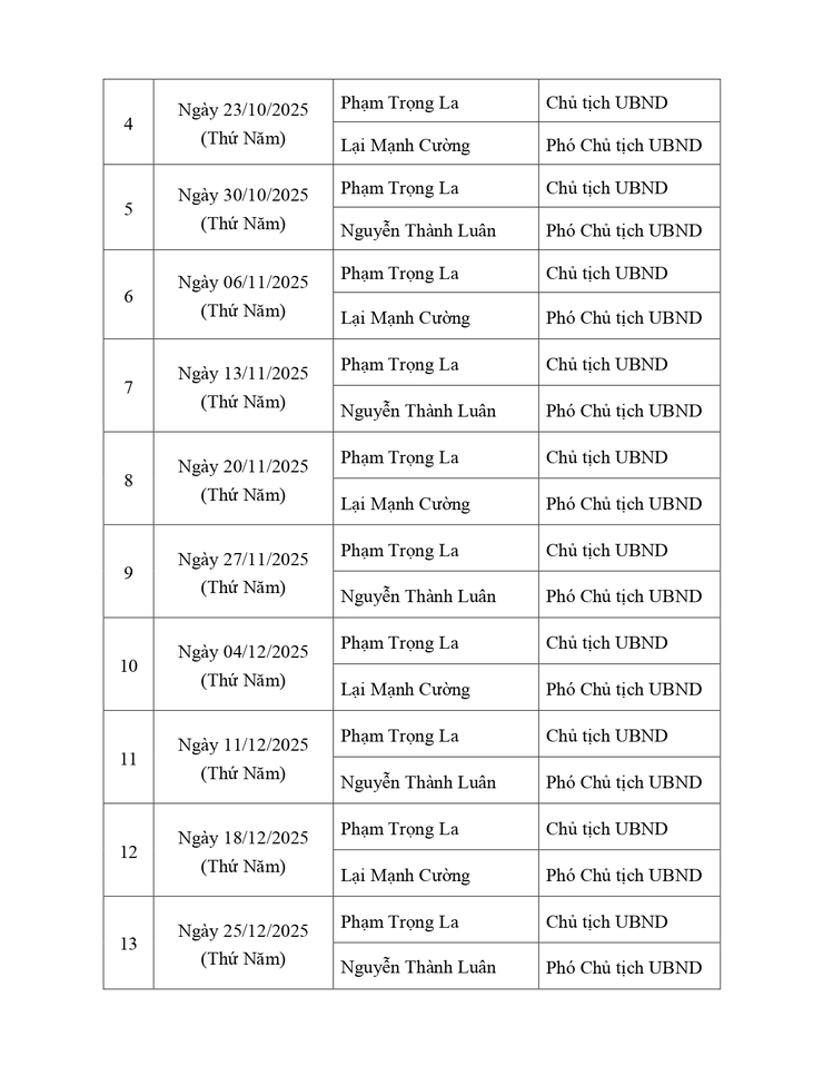 THÔNG BÁO LỊCH TIẾP CÔNG DÂN ĐỊNH KỲ QUÝ IV NĂM 2025- Ảnh 2.
