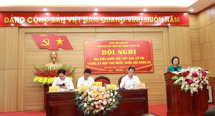 Đoàn đại biểu Quốc hội TP Hà Nội tiếp xúc cử tri tại đơn vị bầu cử số 7- Ảnh 2.