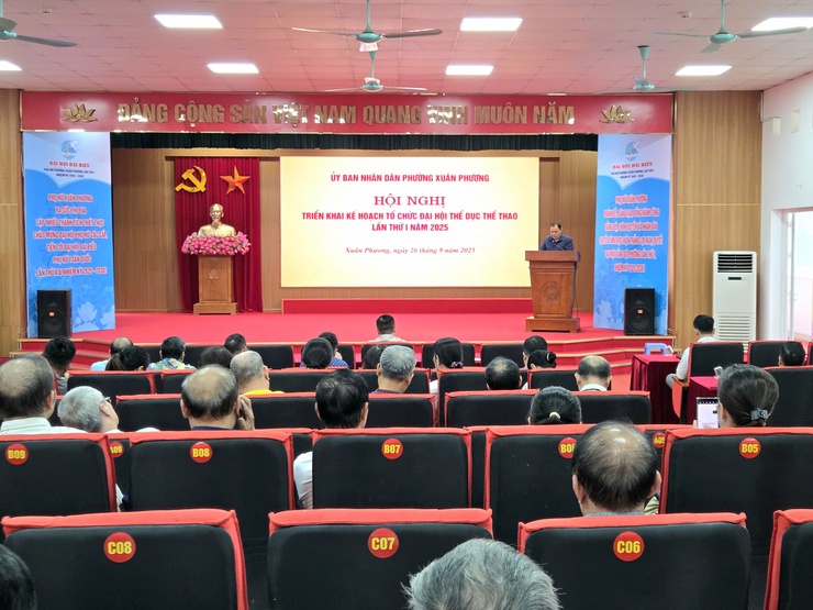 Hội nghị triển khai Kế hoạch tổ chức Đại hội Thể dục thể thao phường Xuân Phương lần thứ I năm 2025- Ảnh 1.