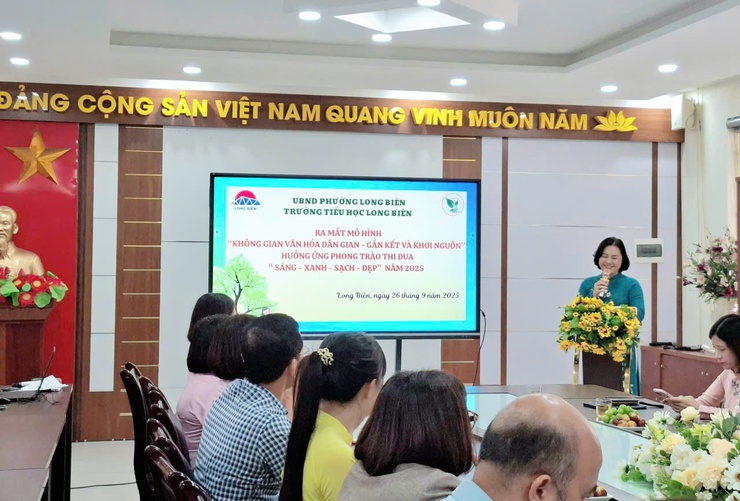 Trường Tiểu học Long Biên ra mắt mô hình “Không gian Văn hóa Dân gian - Gắn kết và Khơi nguồn”- Ảnh 3.