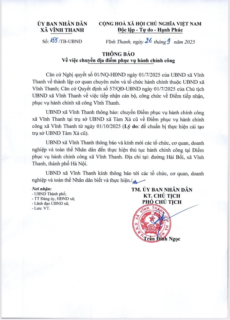 UBND xã Vĩnh Thanh- Ảnh 1.