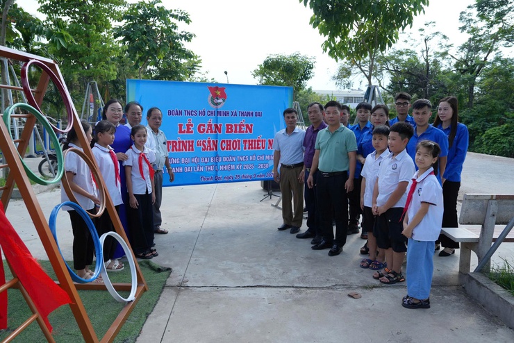 Đoàn xã Thanh Oai gắn biến công trình "Sân chơi thiếu nhi"- Ảnh 2.