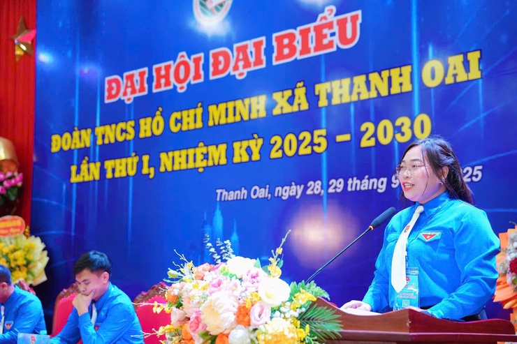 Phiên làm việc thứ nhất Đại hội đại biểu Đoàn TNCS Hồ Chí Minh xã Thanh Oai lần thứ I, nhiệm kỳ 2025-2030- Ảnh 4.