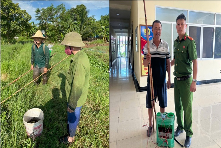 Công an phường Chương Mỹ xử lý nghiêm hành vi sử dụng công cụ kích điện khai thác thủy sản- Ảnh 1.