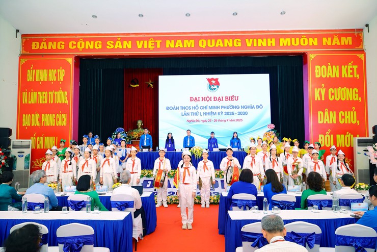 Đại hội đại biểu Đoàn TNCS Hồ Chí Minh phường Nghĩa Đô lần thứ I thành công tốt đẹp- Ảnh 2.