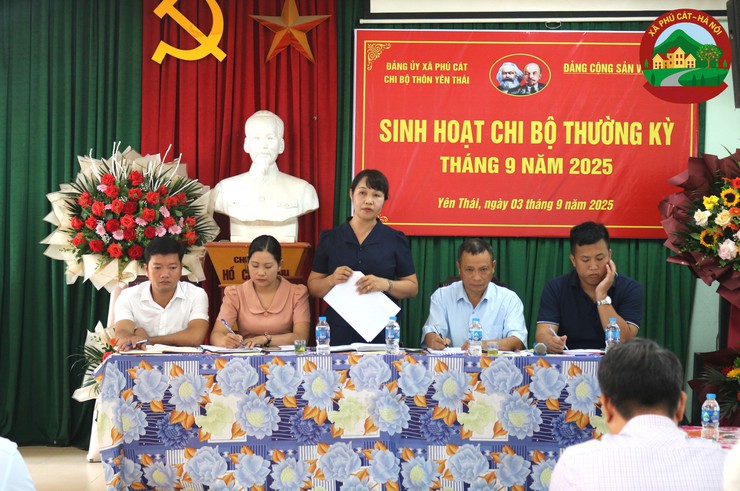 Đồng chí Phó Bí thư Thường trực Đảng ủy xã Phú Cát dự sinh hoạt chi bộ thôn Yên Thái- Ảnh 3.
