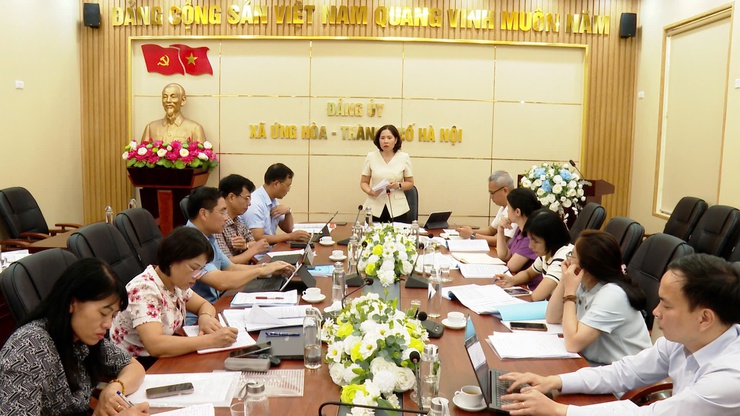 Đoàn công tác Ủy ban MTTQ thành phố Hà Nội kiểm tra công tác chuẩn bị Đại hội MTTQ tại xã Ứng Hòa.- Ảnh 1.