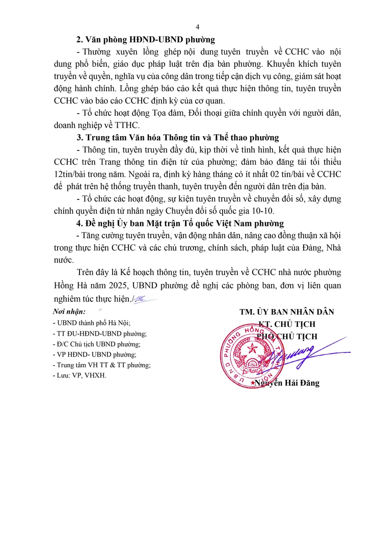 Kế hoạch thông tin, tuyên truyền  về cải cách hành chính nhà nước trên địa bàn phường Hồng Hà 2025- Ảnh 4.