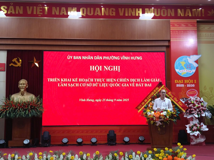 PHƯỜNG VĨNH HƯNG TRIỂN KHAI CHIẾN DỊCH 90 NGÀY “LÀM GIÀU, LÀM SẠCH” CƠ SỞ DỮ LIỆU ĐẤT ĐAI- Ảnh 1.