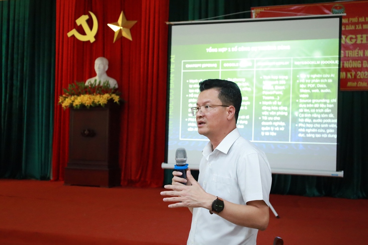 150 ĐẠI BIỂU CỦA XÃ MINH CHÂU ĐƯỢC TẬP HUẤN ỨNG DỤNG TRÍ TUỆ NHÂN TẠO TRONG CÔNG VIỆC HÀNH CHÍNH- Ảnh 1.