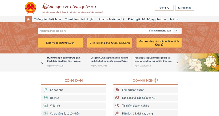HƯỚNG DẪN NỘP HỒ SƠ TRỰC TUYẾN TRÊN CỔNG DỊCH VỤ CÔNG QUỐC GIA- Ảnh 2.
