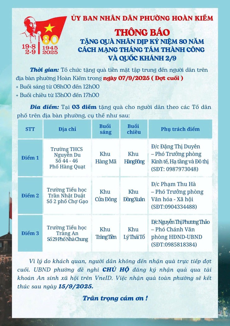 THÔNG BÁO CỦA UBND PHƯỜNG HOÀN KIẾM- Ảnh 2.